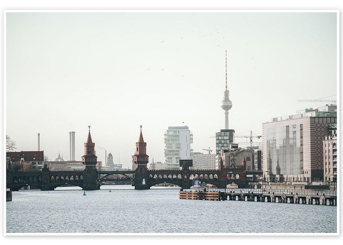 Oberbaum Bridge Oberbaum bridge with television tower, Berlin print by ... photo