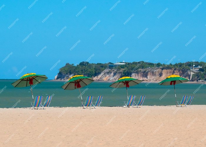 Cabo Branco beach Premium Photo | Parasols and beach chairs on cabo branco beach ... photo