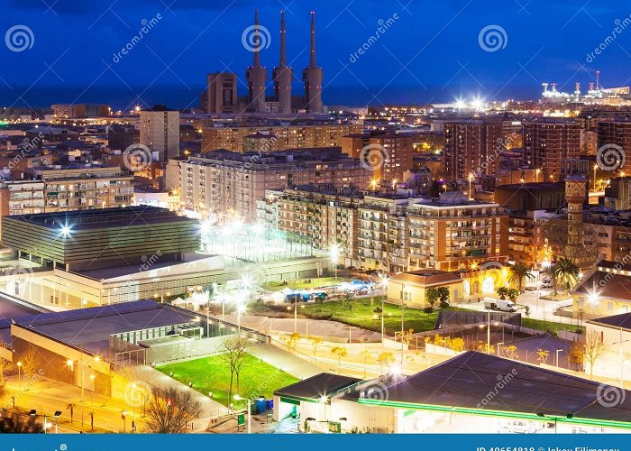 Besos Night View of Badalona and Sant Adria De Besos Stock Photo - Image ... photo