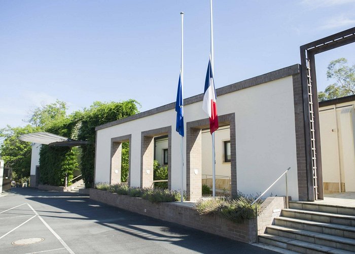 Embassy of France Charlie Hebdo attack: Flags fly at half mast at French embassy in ... photo