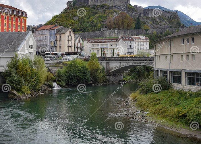 Castle Fort Pyrenean Museum Views Along the River Gave De Pau Towards Lourdes Castle and ... photo