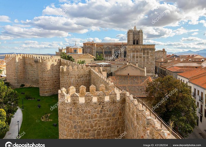 The Walls of Avila View Avila Cathedral Walls Medieval City Avila Spain City Declared ... photo