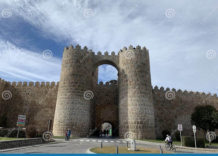 The Walls of Avila Gate of the Alcazar in the City Walls of Avila Editorial ... photo