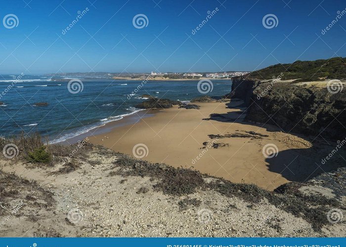 Praia das Furnas Praia Das Furnas Sand Beach with View Over the Mira River To Vila ... photo