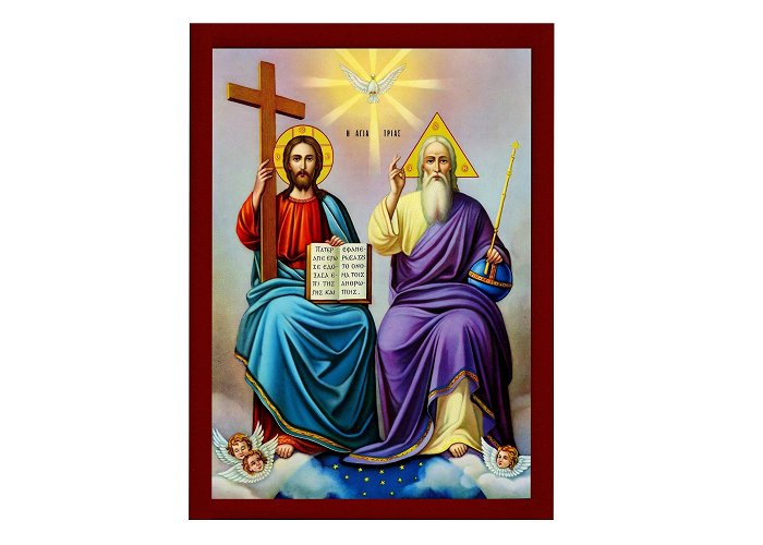 Divine Holy Father Cathedral The Holy Trinity Icon, Jesus Christ Handmade Greek Orthodox Icon ... photo