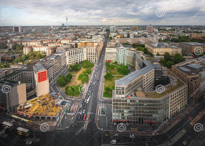 Leipziger Platz Aerial View of Leipziger Platz Octogonal Square and Berlin Skyline ... photo
