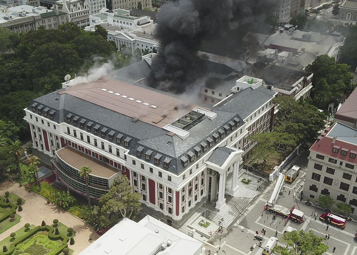 Parliament South Africa's Parliament complex is on fire, again : NPR photo