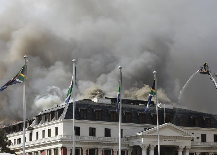 Parliament South Africa's Parliament complex is on fire, again : NPR photo