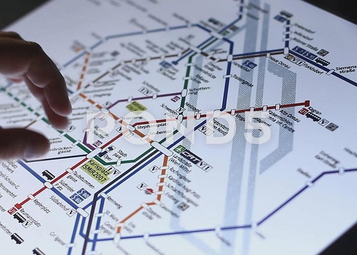 Siebenhirten Vienna underground map on touch screen c... | Stock Video | Pond5 photo