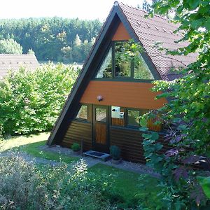 Wooden Bungalow With A Terrace In A Wooded Area Berneburg Exterior photo