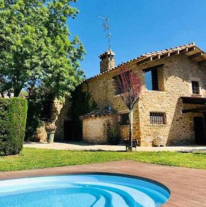 Masia With Pool And Beautiful Views Near Girona Villa Exterior photo